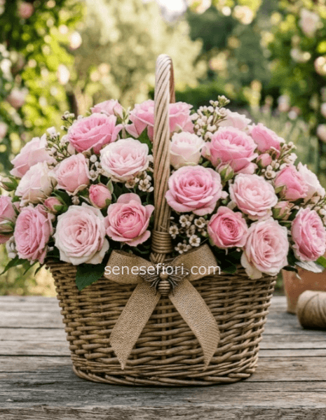 Cestino di Rose Rosa: Un Gesto di Dolcezza e Ammirazione a Napoli